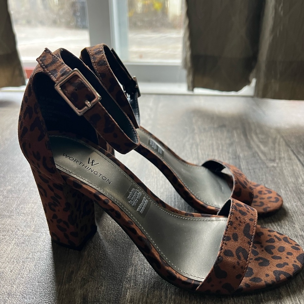 Worthington Animal Print Block Heels
